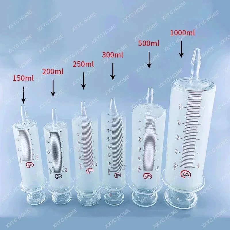 150ml/200ml/250ml/300ml/500ml/1000ml All Glass Syringes Large sausage device Glass sample extractor Glass Injector large caliber
