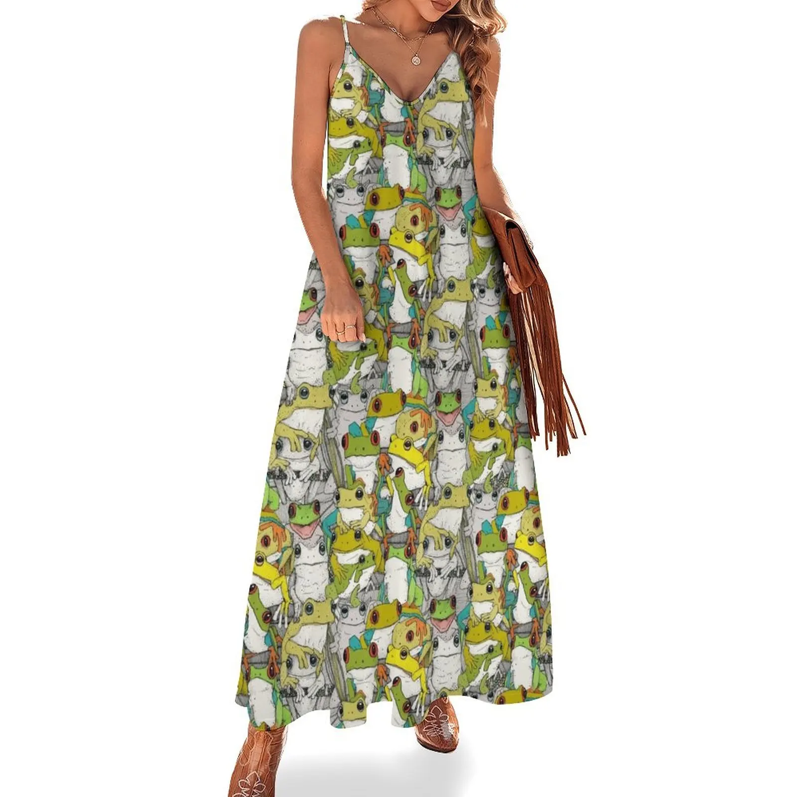 

just tree frogs col Sleeveless Long Dress dresses for official occasions Dress woman Dress