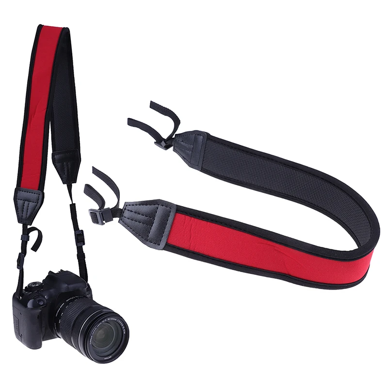 Skidproof neoprene red neck strap for dslr camera binocular nikon canon fuji