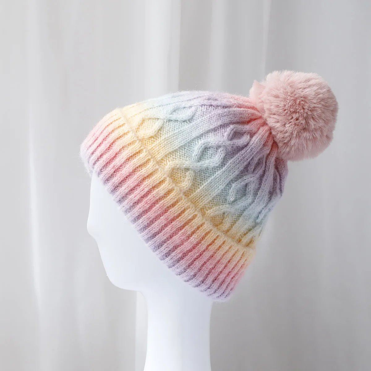 2024 tie dyed fun Ball stripe Wool hats Men\'s hat Knitted Women Badminton cap y2k skiing cap Halloween Hat Winter Hat Wholesale