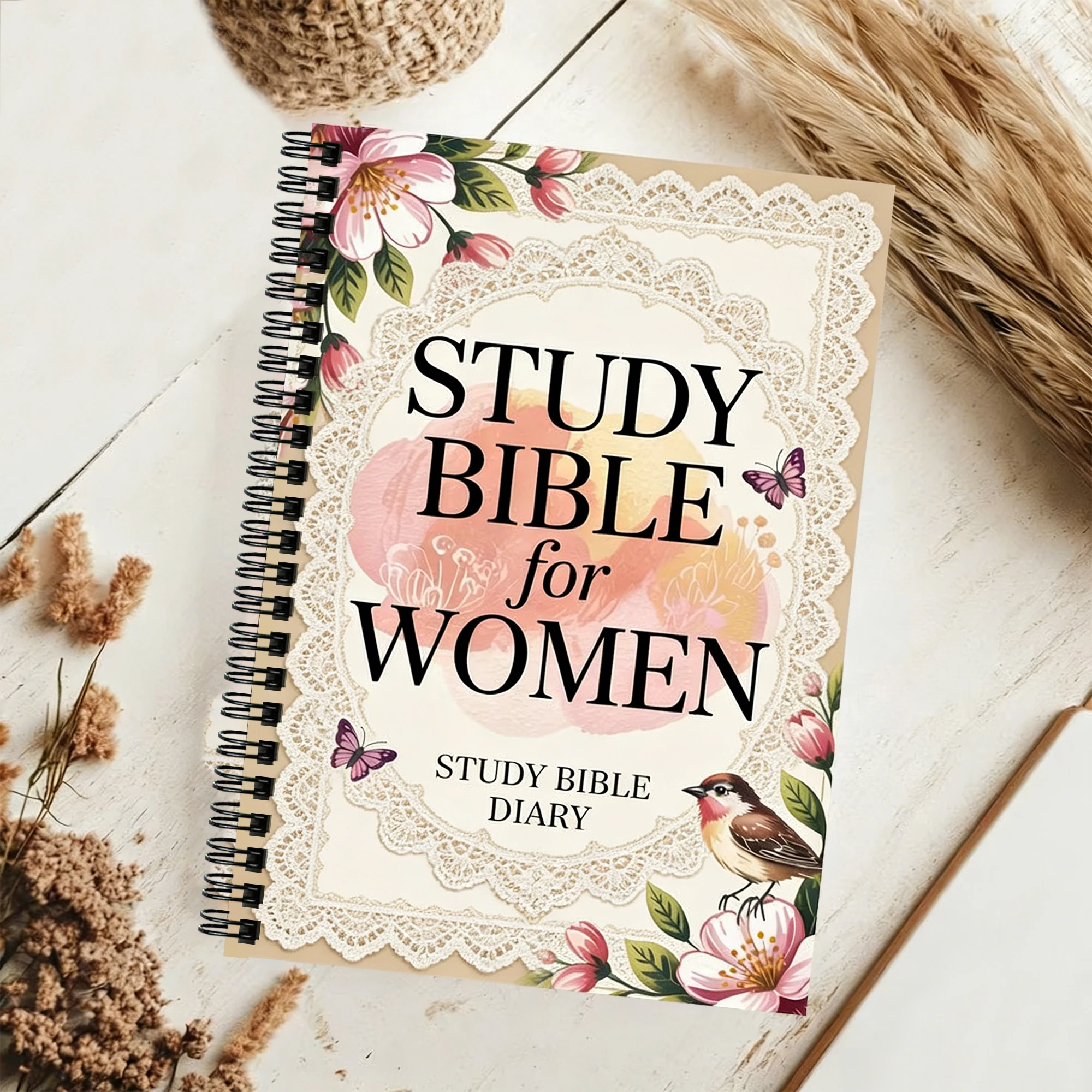 Women'S Bible Study-Christian Prayer Notebook, Floral Design Scripture Verses, Bible Writing, Prayer Journaling - Gift for Women