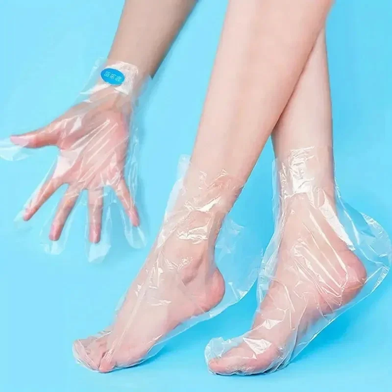 Thick Disposable Hand And Foot Mask Multi-functional Hygiene Protection Cover with Blue Adhesive Dots for Personal Care