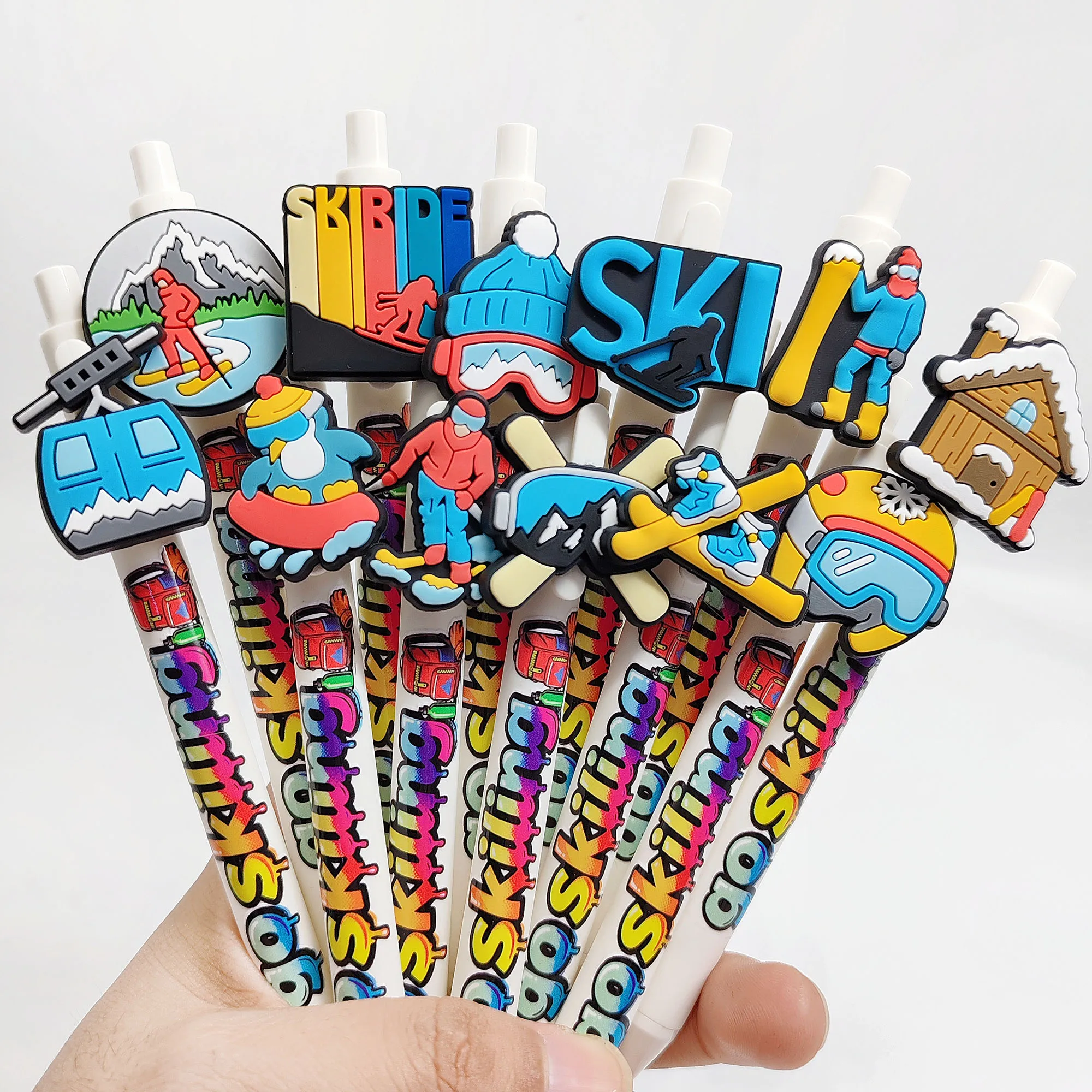 5 قطعة/12 قطعة الشتاء مغامرة تحدي التزلج سلسلة قلم حبر جاف طالب الكتابة توقيع هدية المفضلة هدية