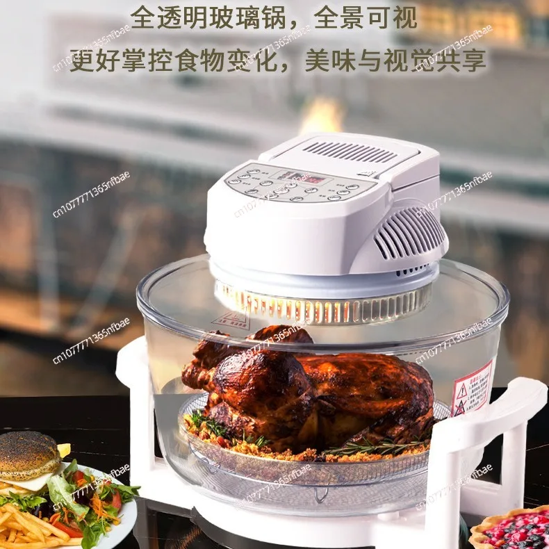 

Smart Visual Air Fryer Large Capacity Transparent Glass Electric Air Fryer Fully Automatic Light Wave Oven Home