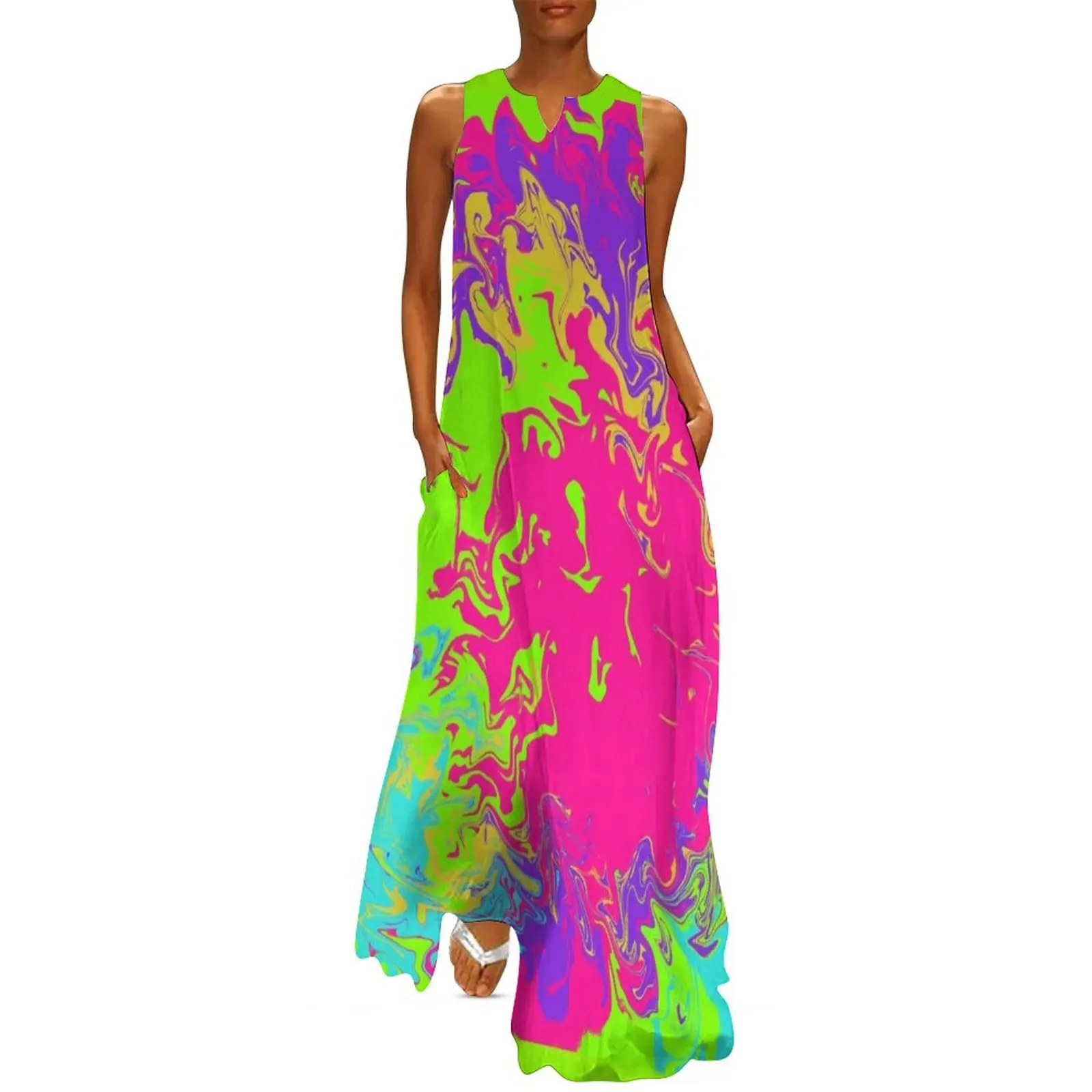 

Neon Long Dress dresses for official occasions Woman clothing Dresses gala Dress