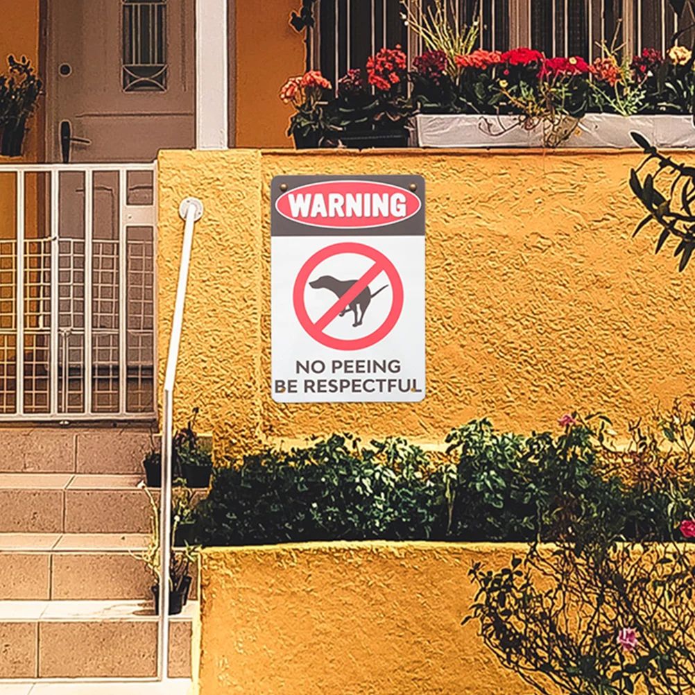 Vintage Tin Painting Dog Signs No Pooping and Peeing for Yard Keep Neighbors Out of My The Keeping Dogs