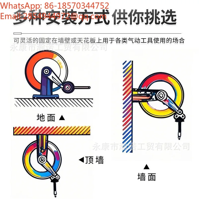 2026     Metal Auto Retractable Hose Reel 10m Water Hose Winder for Car Washing Grease Machine Sealed Water Drum