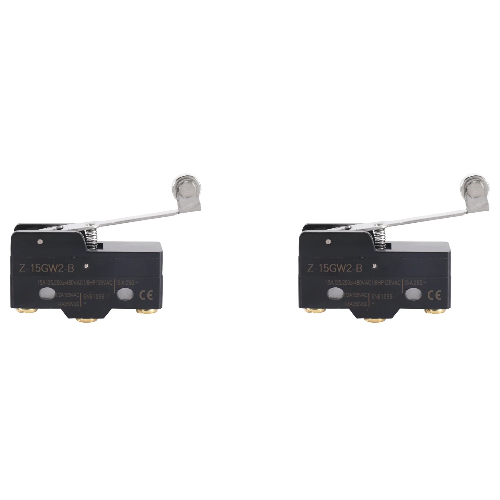 2X Panel Mount Long Hinge Roller Lever Ac Dc Basic Micro-Switch Z-15Gw2-B-A68E