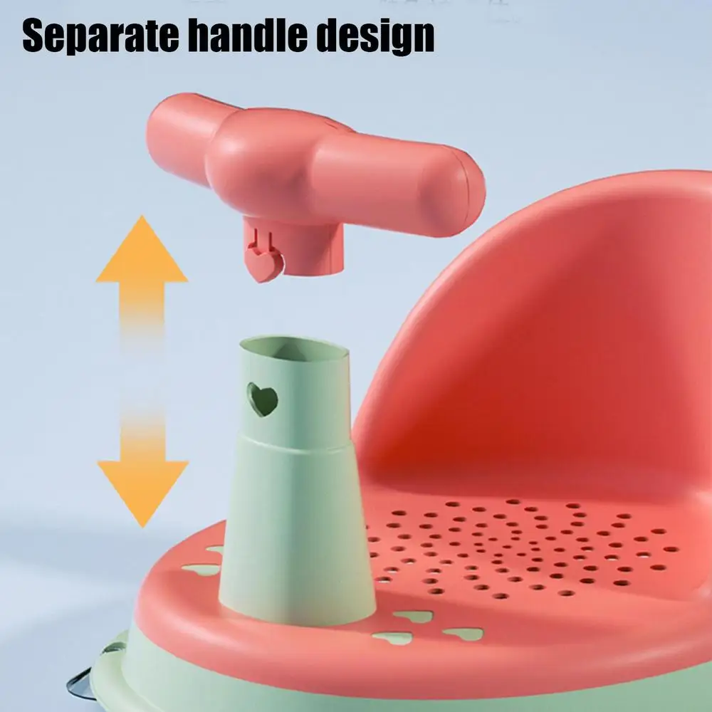 PP+TPE Baby Shower Chair Funny Suction Cup Design Multiple Colors Non Slip Bath Stool Antiskid Bathing Chair Baby Play