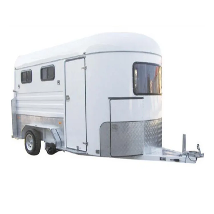 New Zeland Standard Horse Trailer with Living Quarters Galvanized Steel Horses Transportation Cart