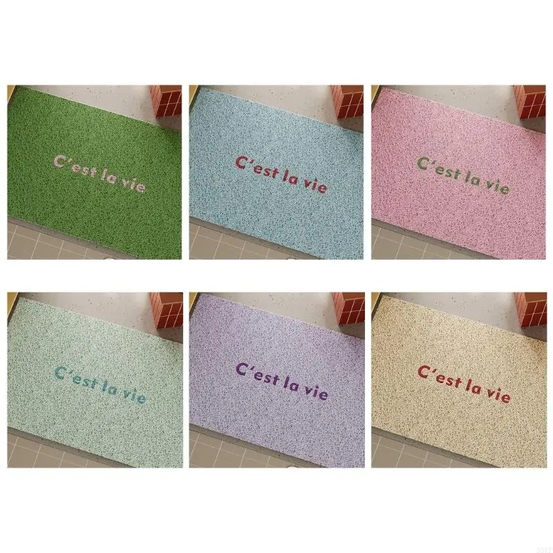 Absorbent Loop Pile Floor Mats Slip Resistant Base For Entrance Hallway Machine Washable Long Time Use 55KF