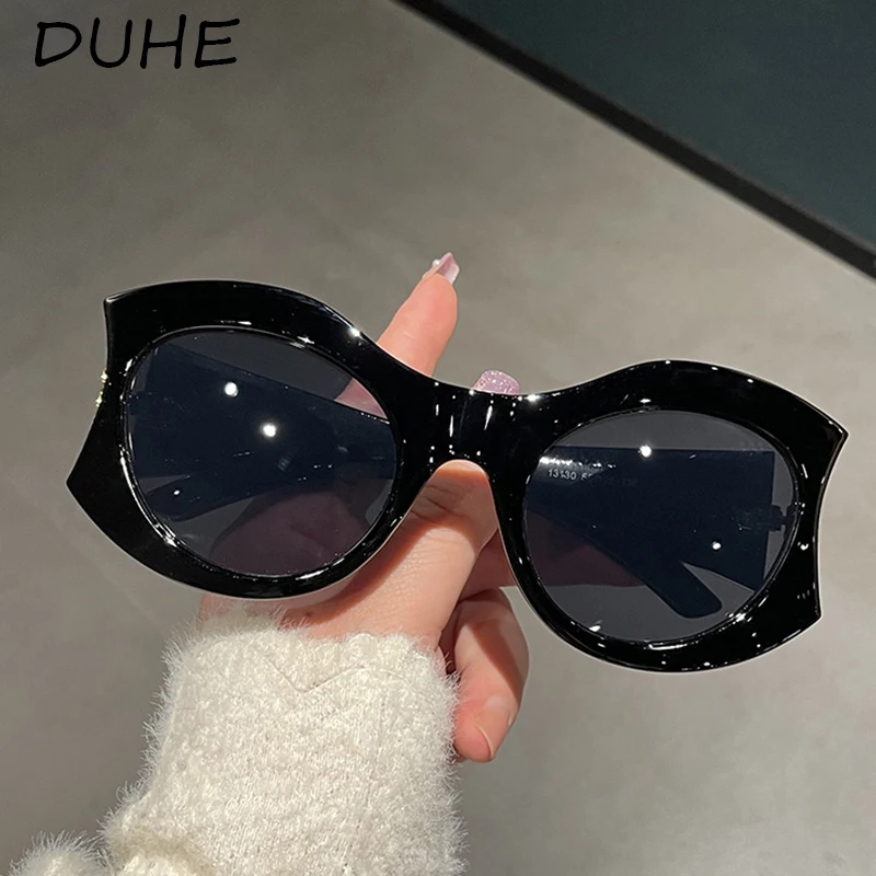 New oval large frame sunglasses luxury quality travel street photography sunglasses UV400 fashion outdoor anti-UV sunglasses