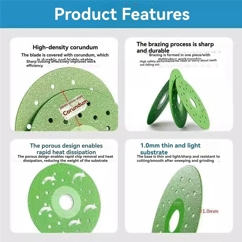 

AT05-5PCS Super Thin Tile Cutting Disc 115Mm Diamond Marble Saw Blade Porcelain Glass Granite Jade Grinding Wheel Disc