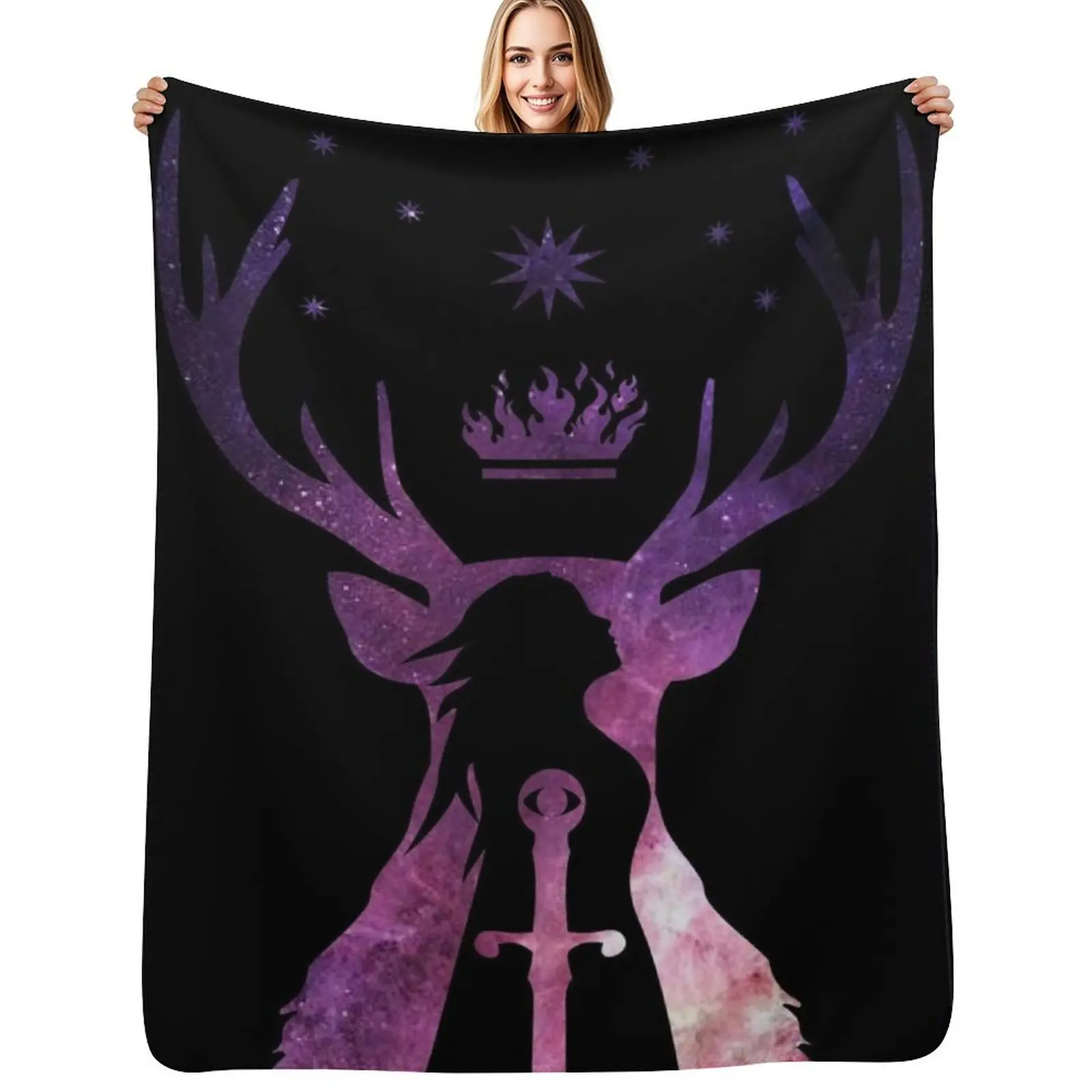 Throne of Glass Aelin Fanart Throw Blanket Stuffeds Camping Multi-Purpose Bed Fashionable Flannels Summer Beddings Blankets