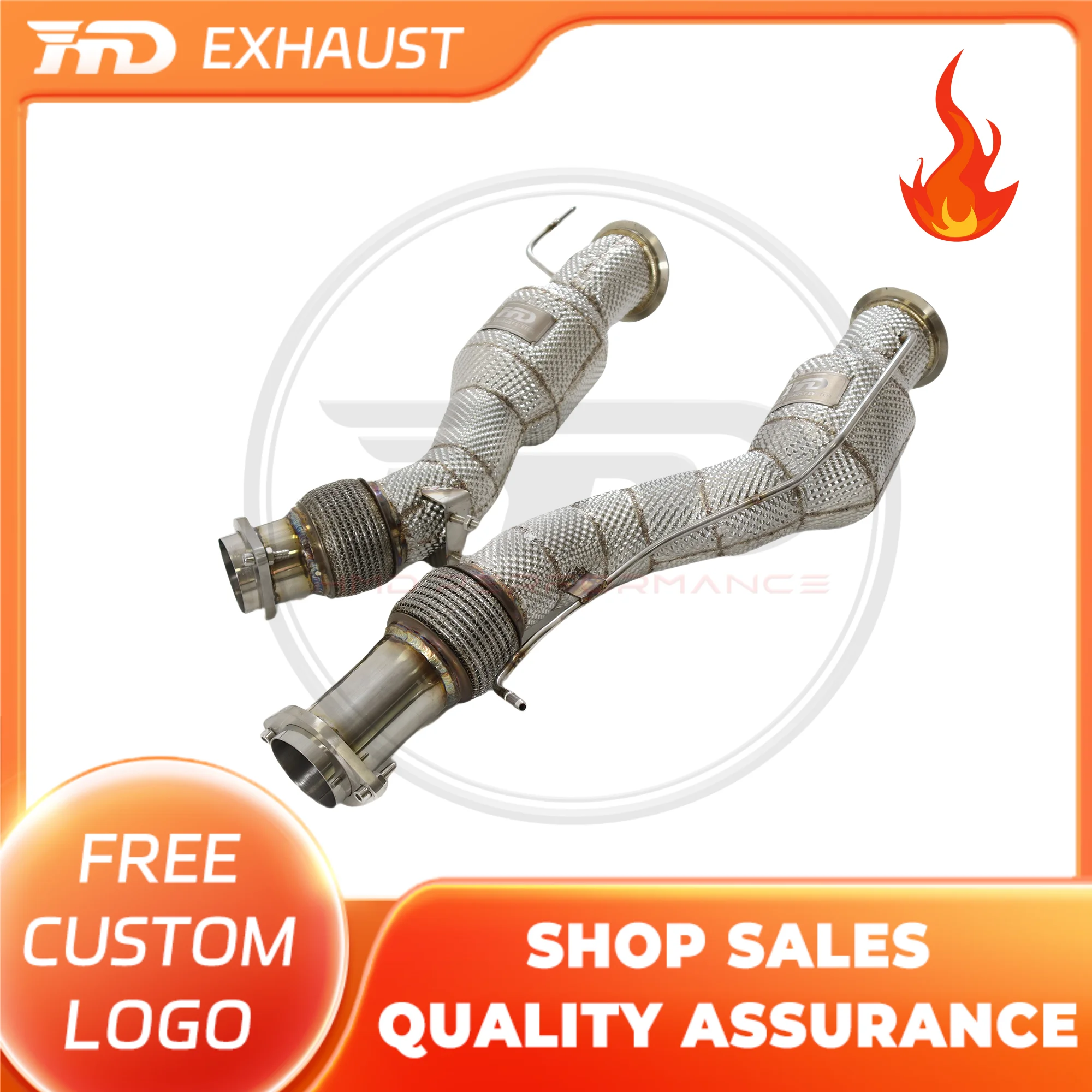 

HMD Exhaust System High Flow Performance Downpipe for BMW X3M X4M F97 F98 S58 Engine 3.0T Car Accessories With Heat Shield