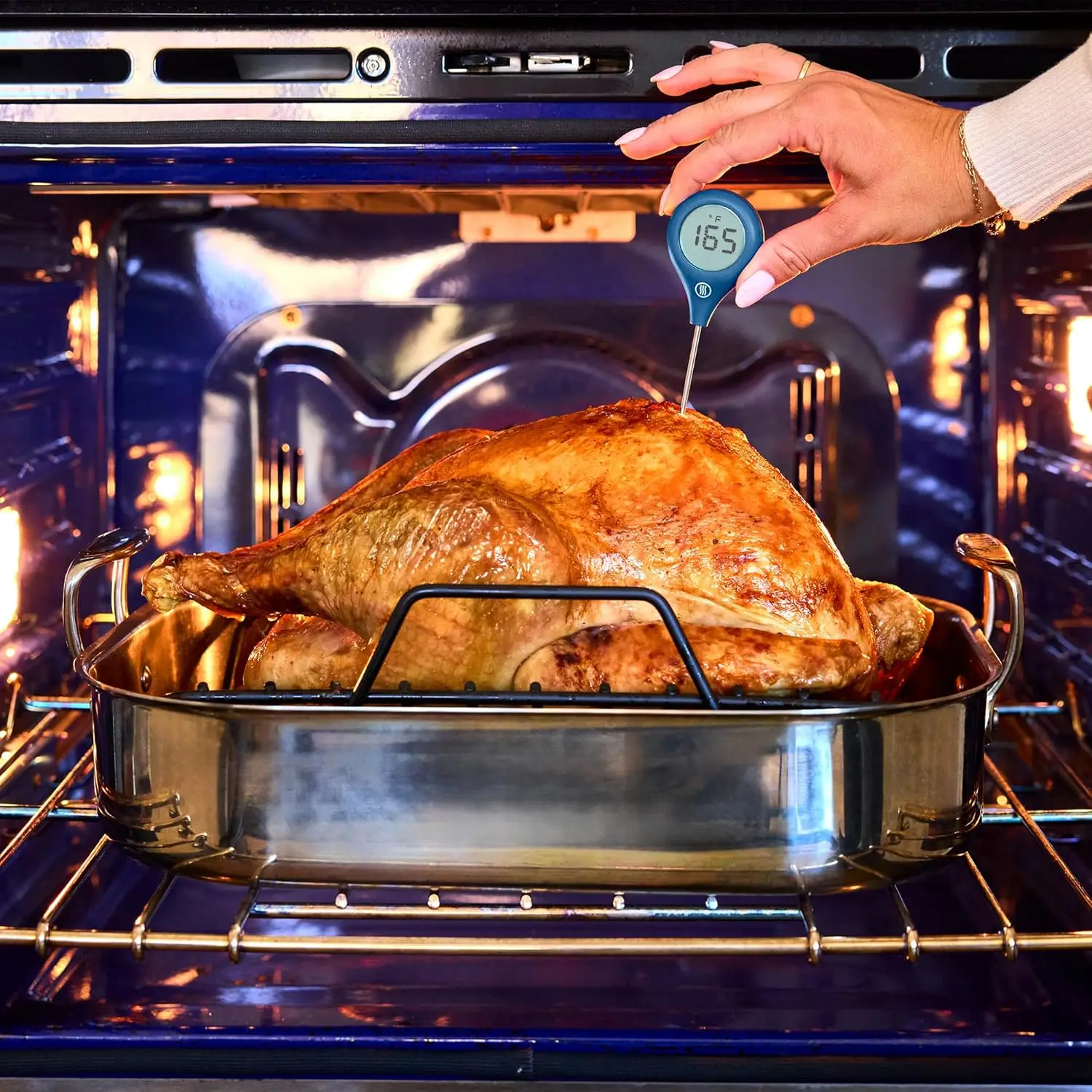 Termómetro Digital de Lectura Rápida - Preciso e Impermeable para Cocinar, Rojo