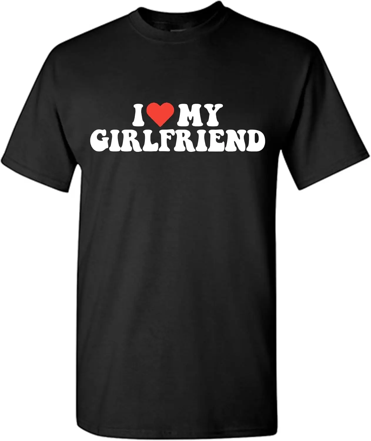 I Love My Girlfriend T Shirt Men Novelty Heart Graphic Tee Romantic Humor Valentines For Boyfriend Christmas T-Shirt