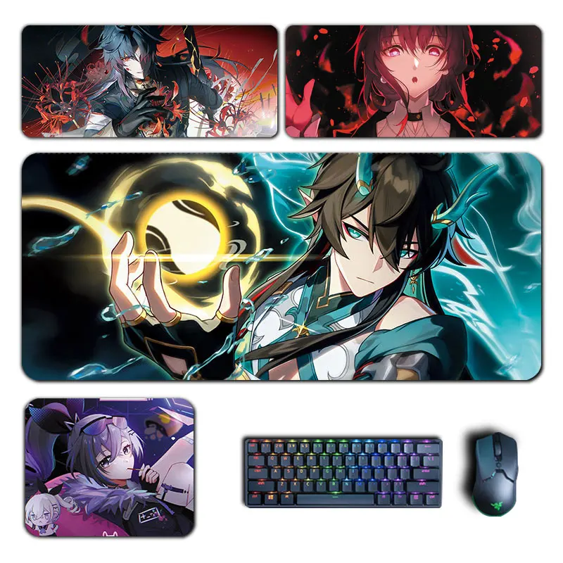 Honkai Star Rail Mouse Pad Kafka Mar7th Seele Himeko Welt Mousepad Teclado de Computador Padding Anime Gaming Acessórios Desk Mat