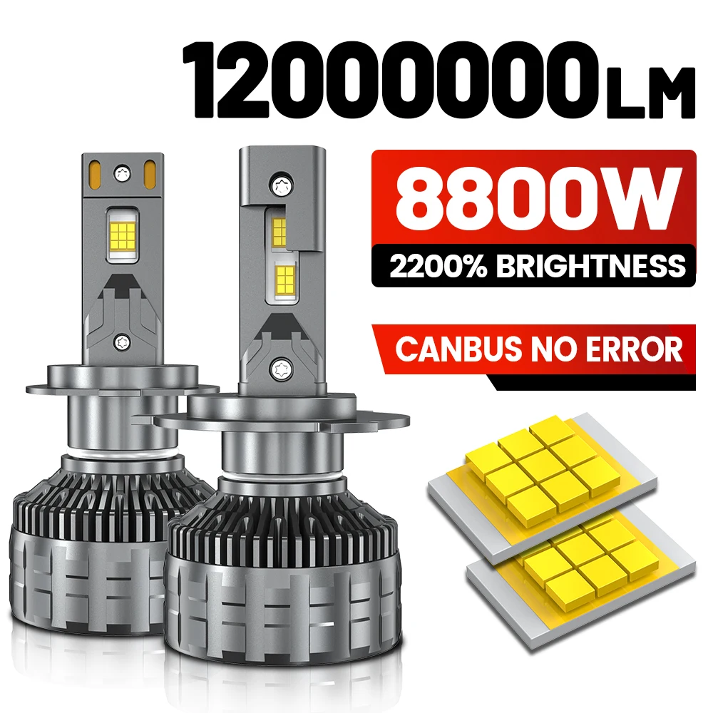 

8800W 12000000LM H4 H7 LED Canbus H11 H8 H1 H3 9005 HB3 9006 HB4 H8 H9 9012 9007 9008 H13 LED Headlights Car Headlamp Bulb 12V