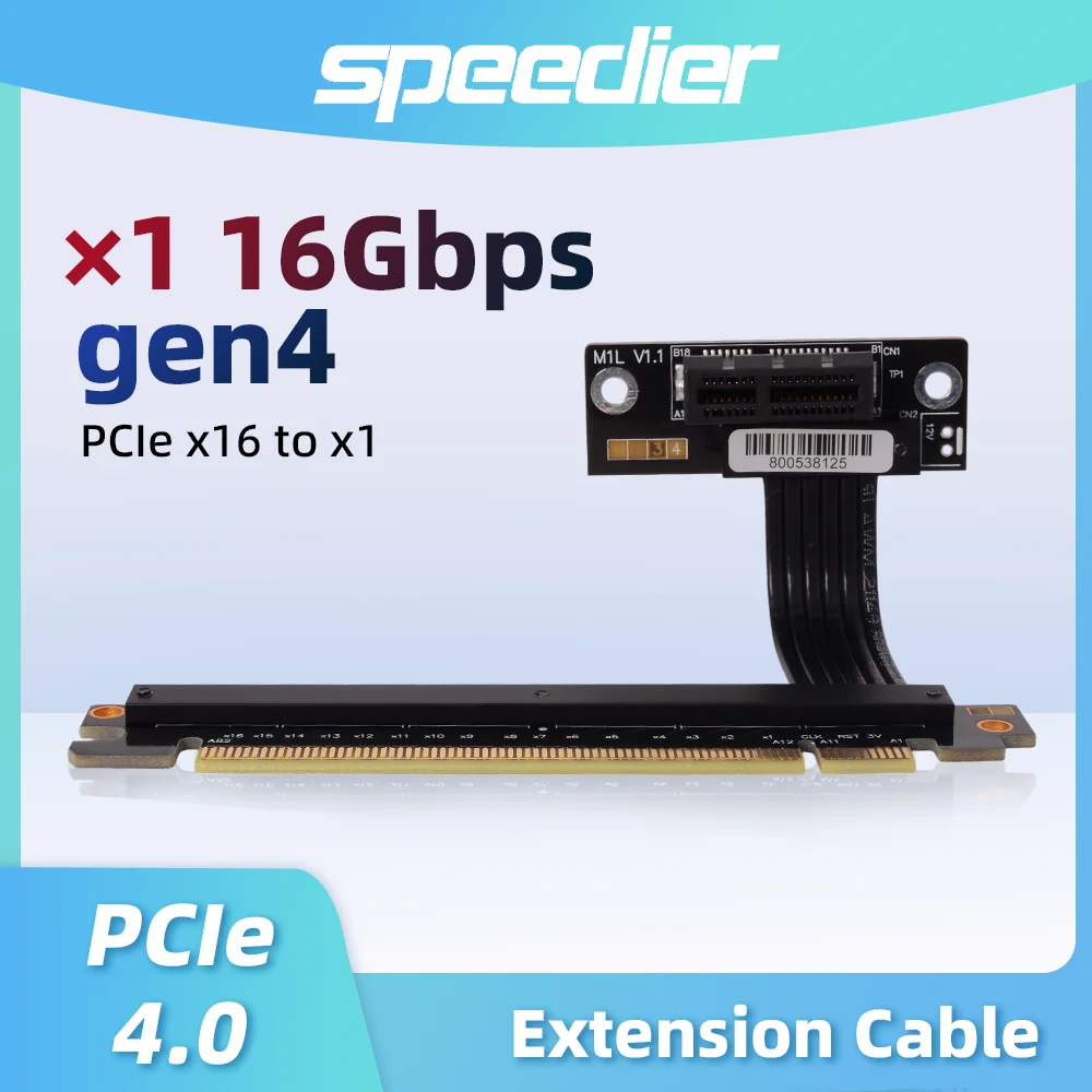 PCIe 4.0 X16 To X1 X4 X8 Extension Cable M.2 U.2 PCI-E Slot Riser Adapter 90 Degree Angle  for Mini-PCIe WiFi and NVMe SSD Card