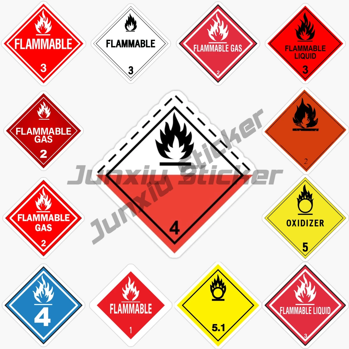 Warning Level 1 2 3 4 5 Vinyl Self-adhesive Car Sticker CAUTION AREA CAUTION FIRE HAZARD Decals