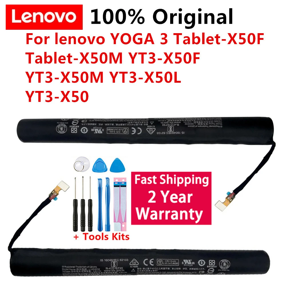Batería L15D3K32 100% Original y Nueva para LENOVO YOGA Tab 3 10.1 YT3-X50F 3 YT3-X50M Tablet-X50F/50M 8400mAh, Envío Rápido