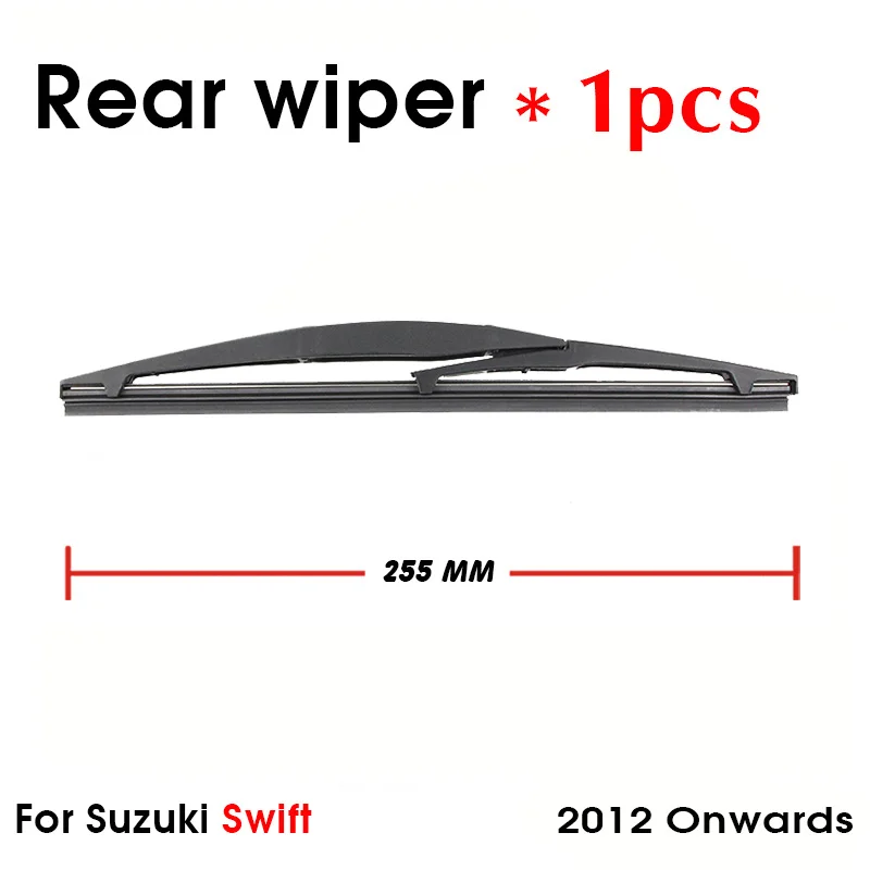 Car Wiper Blade For Suzuki Swift 2012 Onwards Rear Back Windshield Windscreen Rear Wiper 255mm+Arm 255mm Car Accessories