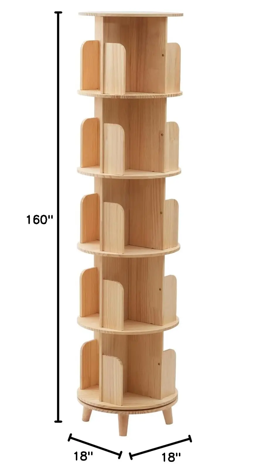 جدراسويا10 360 °     رف كتب دوار، خزانة كتب قائمة على الأرض مكونة من 6 طبقات، خزانة كتب قابلة للتكديس للأطفال والكبار