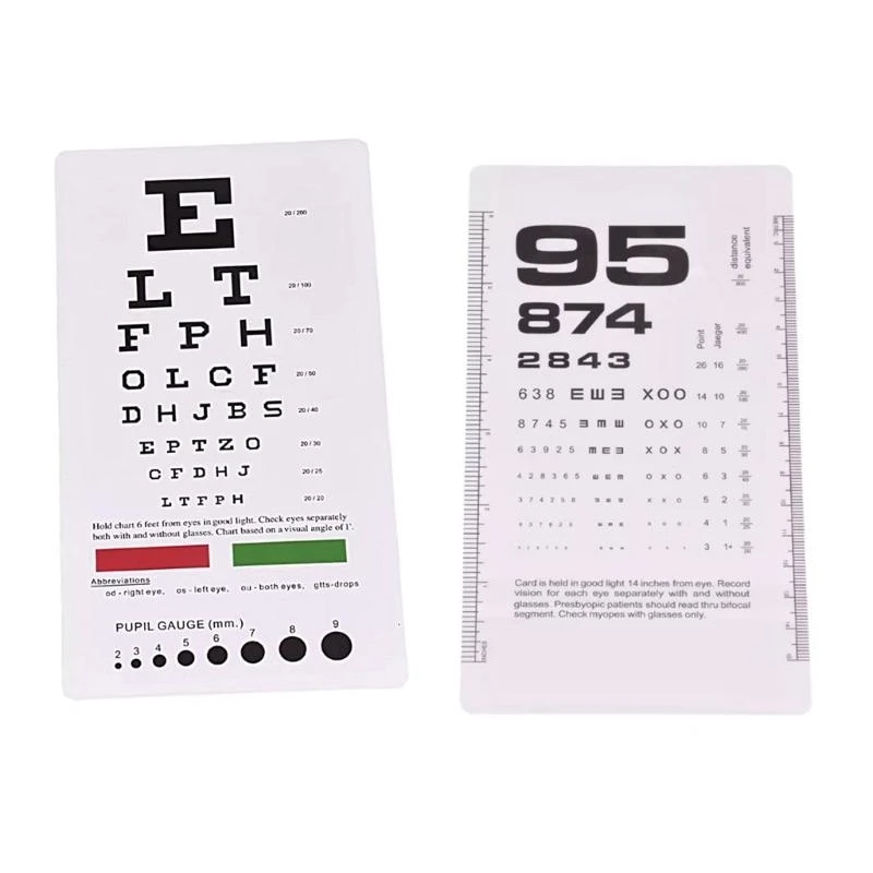 Gráfico ocular lateral G92C para exame visual acuidade bolso bolso PD REVENOR OCLUDER OLENTE (14 polegadas do
