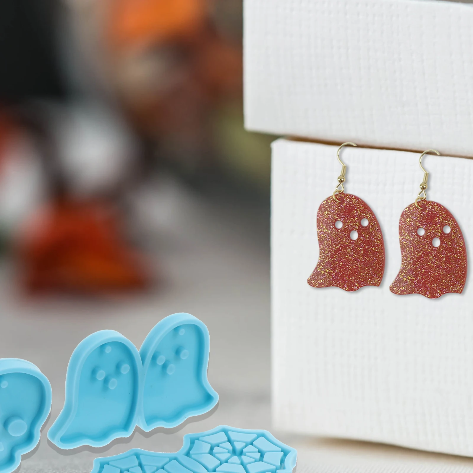 

4 Pcs Earring Mold Child Epoxy Silica Gel Stud Silicone Resin Jewelry Casting