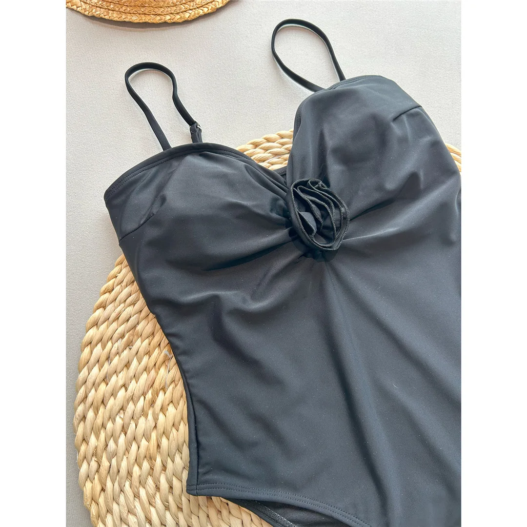 2026 Neuer 3D-Blumen-Punkte Scrunch-Butt Einteiliger Badeanzug Damen-Bademode mit hohem Beinausschnitt und Polsterung Badeanzug Schwimmanzug V6890 – Detail 13