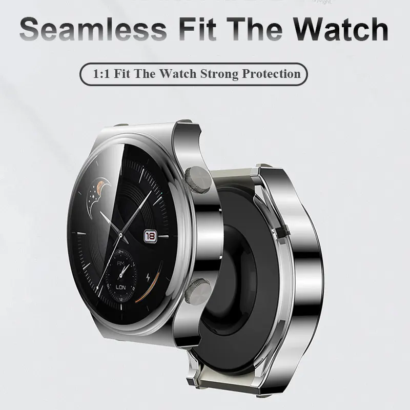 Tpu caso para huawei relógio gt 2 3 42mm 46mm protetor de tela assista gt2 gt 2e pro proteção completa capa para carros huawei acessórios