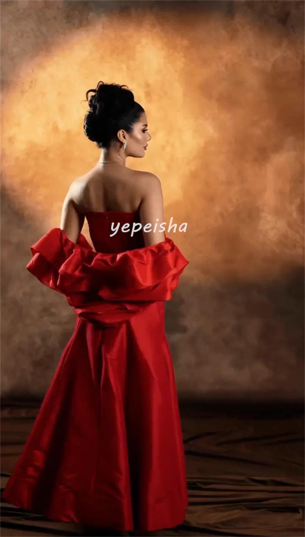 Gaun Midi A-line Off-the-shoulder dengan Payet dan Manik-manik yang Indah, Gaun Malam Elegan, Ukuran Tersedia