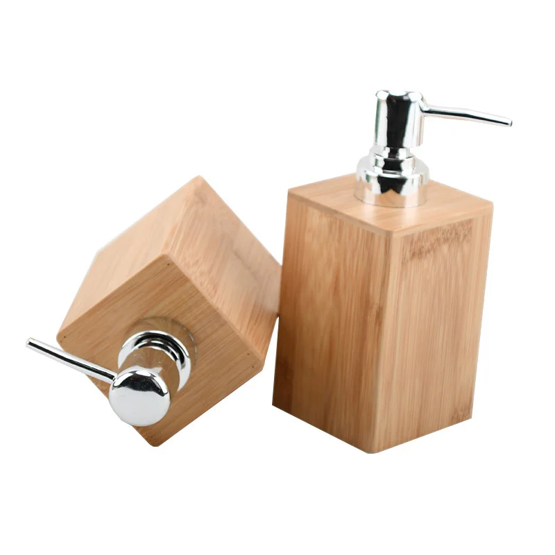 Soap Dispenser Lotion Shampoo Dispenser Bottle Holder Bathroom Kitchen Bamboo Liquid Hand Soap Dispenser Pump 500mL