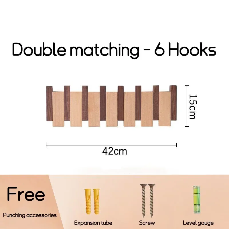 Wandmontage Zwarte Walnoot Kapstok Massief Houten Kledinghaak Dropshipping Ingangsdeur Hanger Kapstok Home Decor Ds Meubels