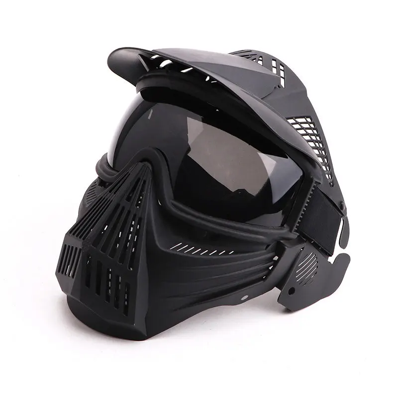 Tactical Adjustable K1 Mask Full Face Airsoft Paintball Protection PC Lens Breathable Wargame Cosplay Gear QG220S