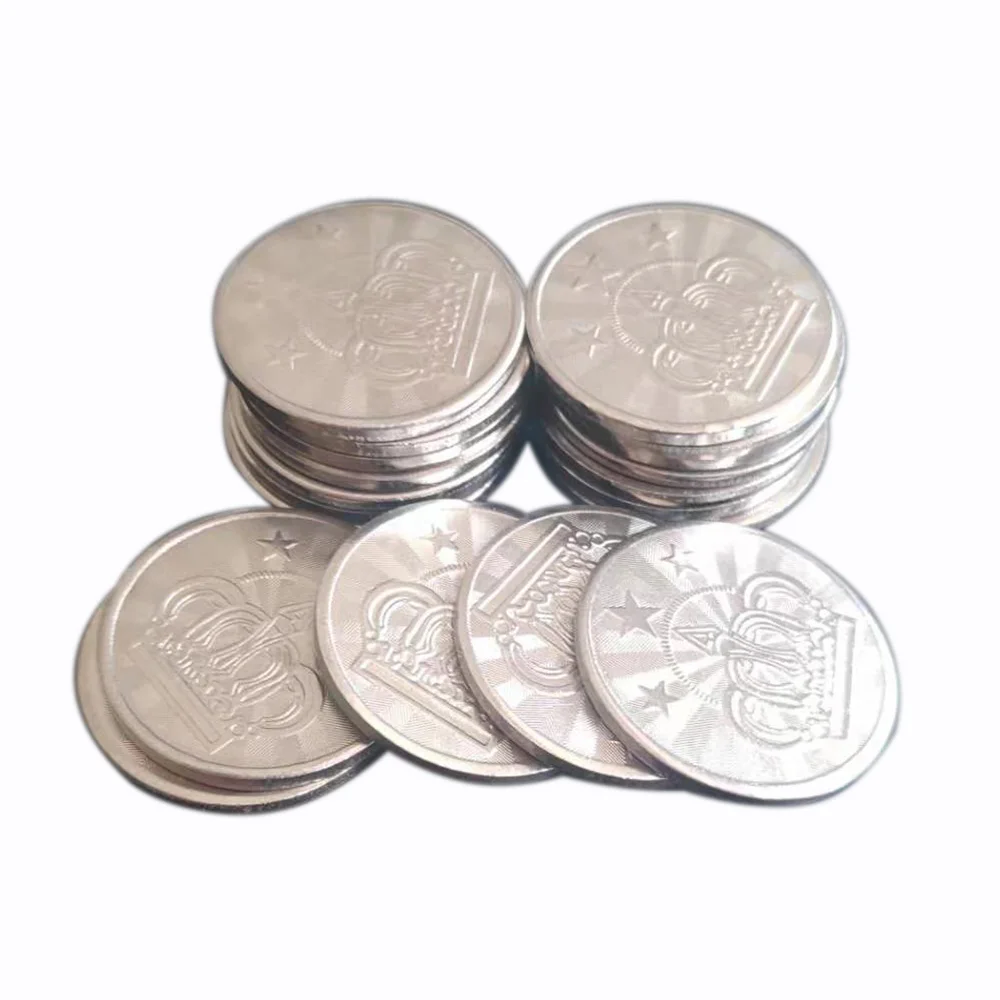 500pcs 25*1.85mm Metal Stainless Steel Arcade Game Tokens Coin