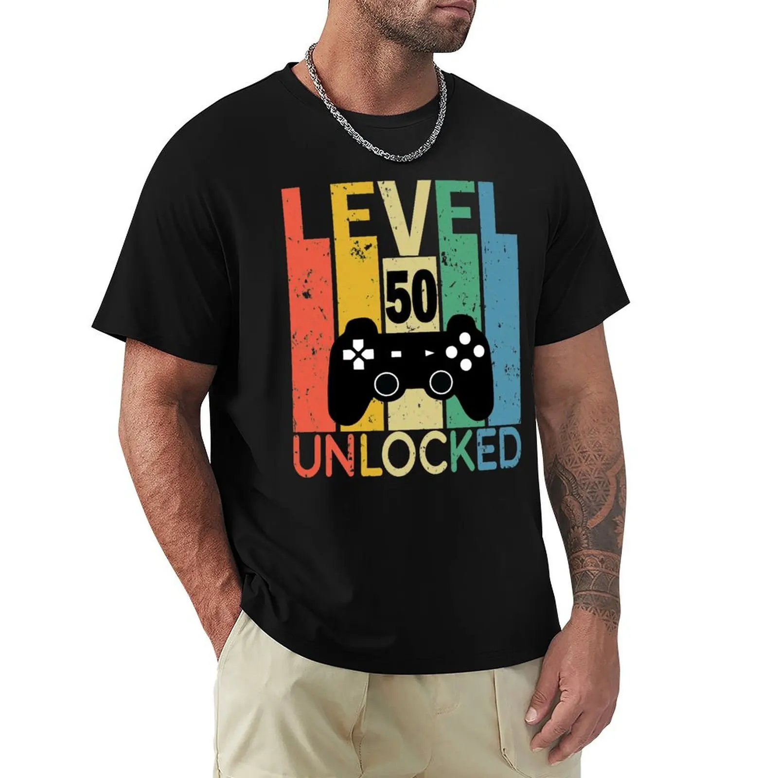 

level 50 unlocked T-Shirt heavyweights vintage clothes Men's t-shirts