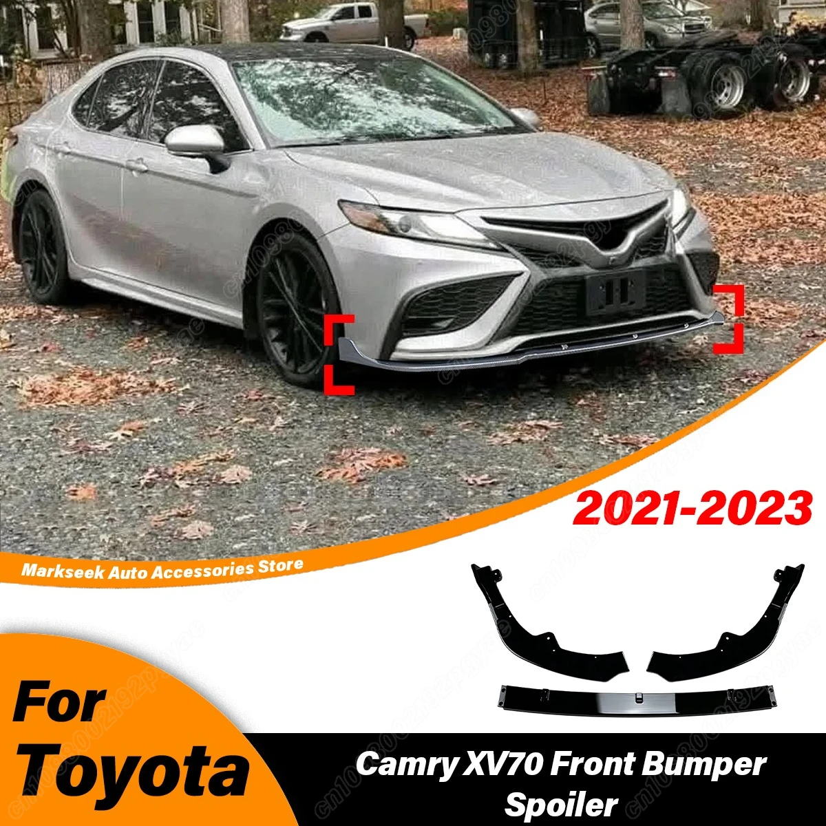 

For Toyota Camry XV70 2021 2022 2023 Car Front Bumper Sport Spoiler Lip Splitter Lip Splitter Body Decoration Modification Kit
