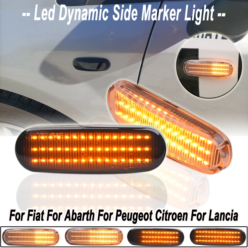 LED Dynamic Side Marker Light Turn Signal Lamps For Lancia Musa 350 For Peugeot Bipper Box Van Tepee Citroen Nemo Panel Estate