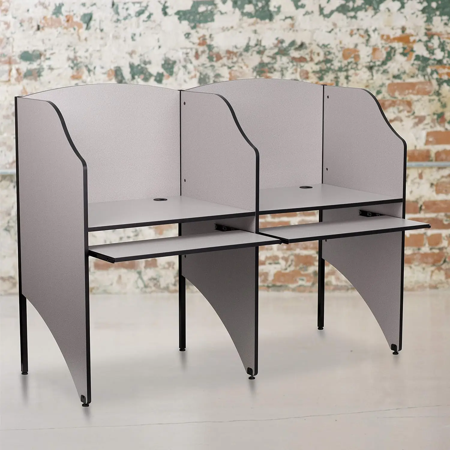 Study Carrel in Nebula Grey Finish -Privacy Panel Desk Divider - Add-On Unit for Offices & Libraries - Modern Workspace Solution