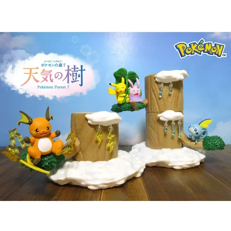 

Pokemon Anime Figures Sobble Goomy Raichu Snivy Latias Weather Tree Miniature Scene Action Figure Model Toy