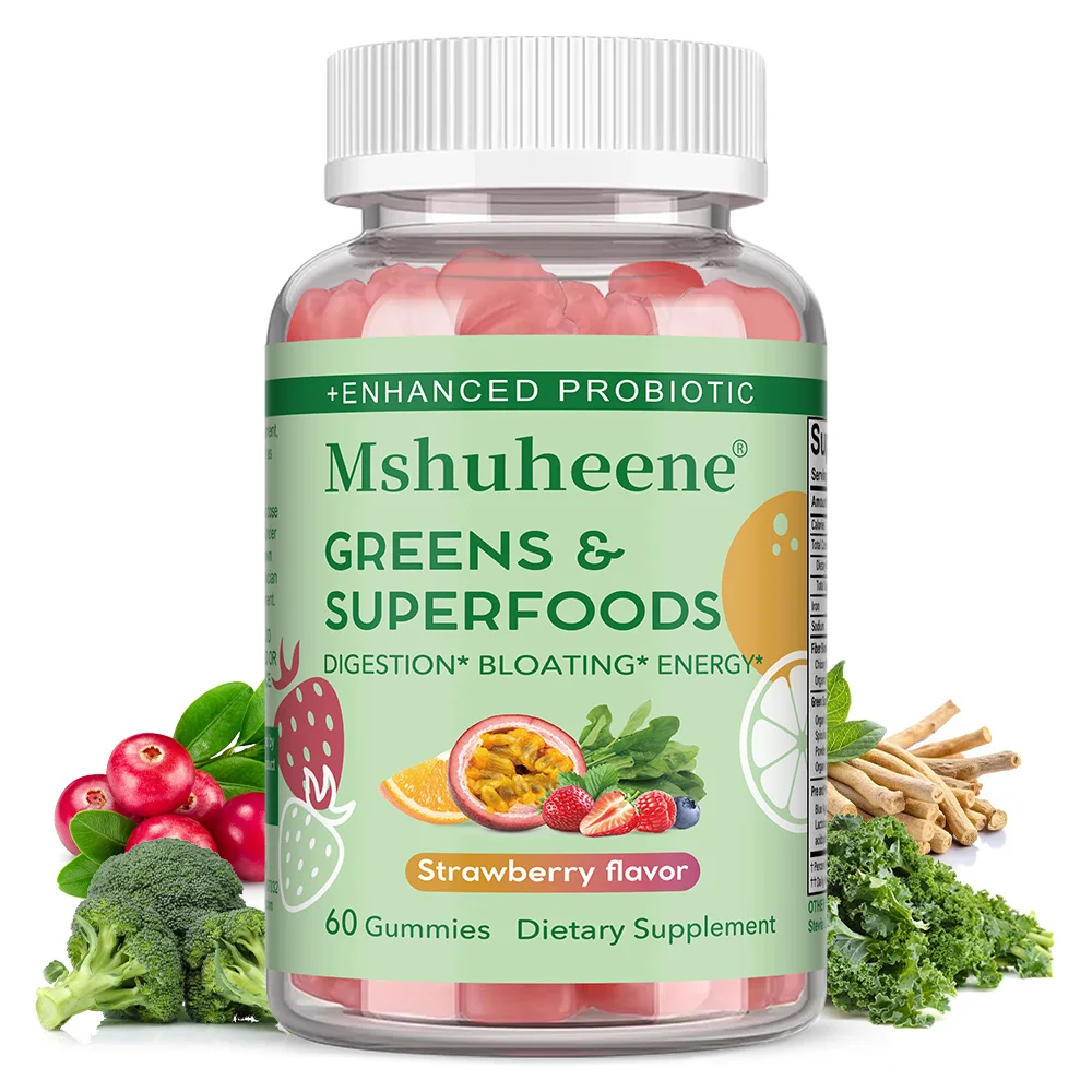

Жевательные конфеты Super Greens Fiber с цикорием, льняным семенем, яблоком, травой ячменя, спирулиной, пребиотиками и пробиотиками для поддержки пищеварения, здоровья кишечника и иммунитета, веганские.