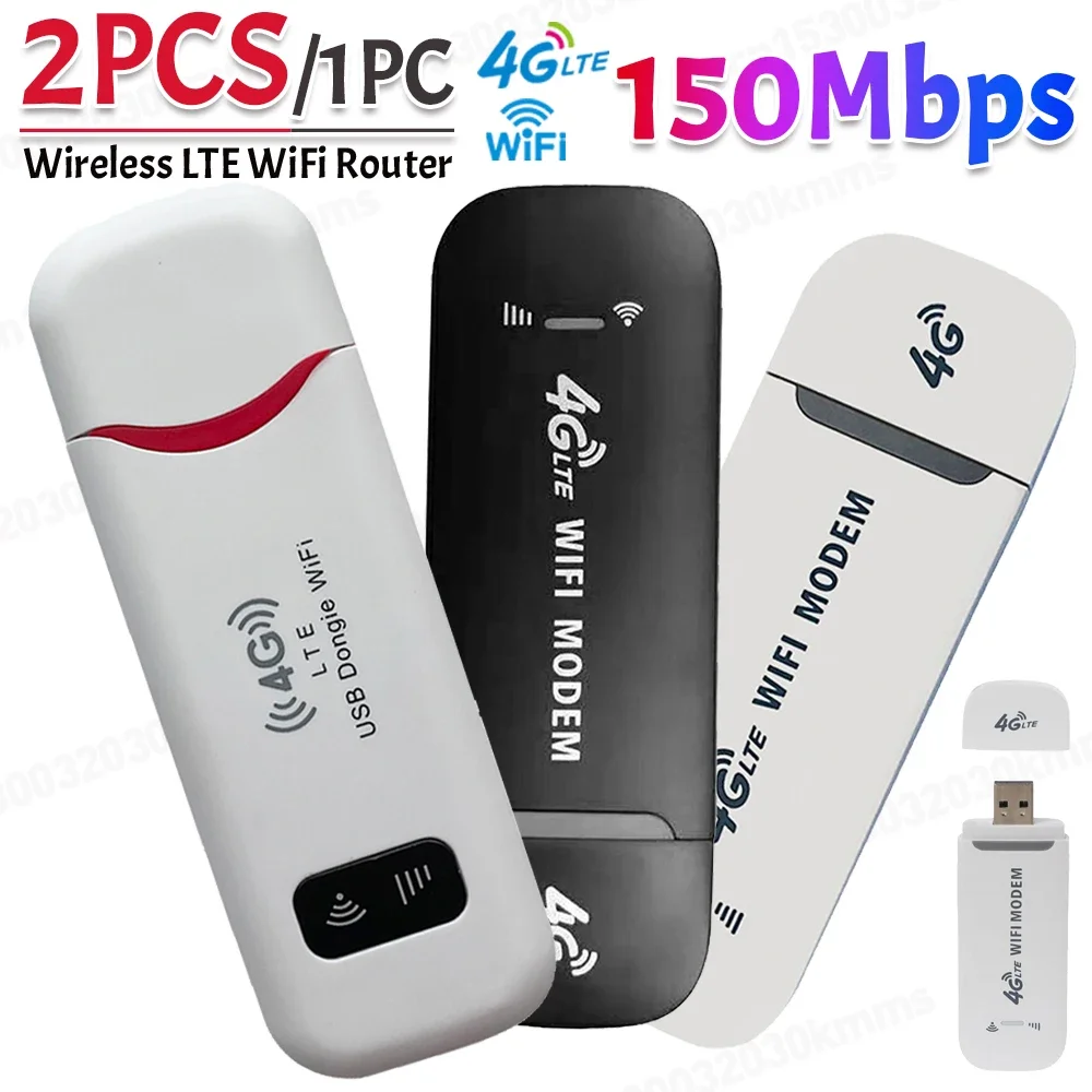 4G LTE Wireless USB Dongle Mobile Broadband 150Mbps Modem Stick 4G Sim Card Wireless Router Home Office Wireless WiFi Adapter 