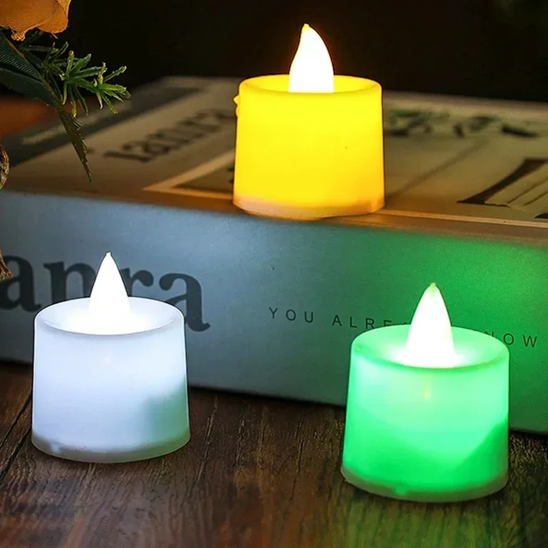 1/3/6Pcs luci di candela a LED senza fiamma Coloful Flicker Pillar candele luci a batteria atmosfera per feste romantiche decorazioni per la casa