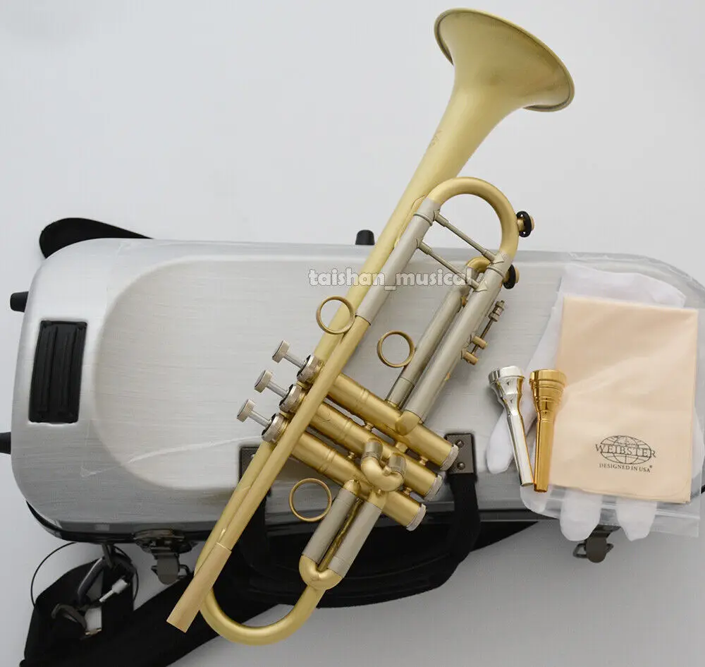 

WEIBSTER WTR-530 Brushed Trumpet Horn Saturn Water key Hard Case