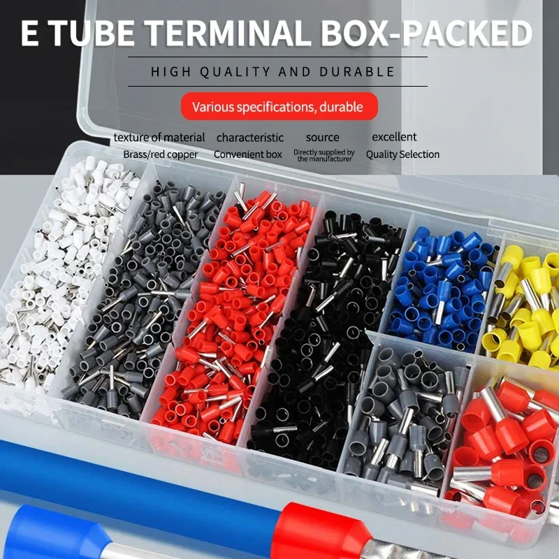 

Boxed Kit VE tubular pre insulated terminal set European pin type pliers cold pressed wire lug copper nose wire connector