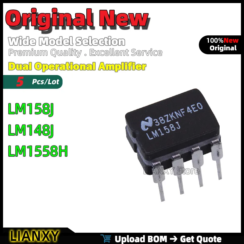 

5pcs CDIP-8 LM158J LM148J LM1558H Dual Operational Amplifier New Original