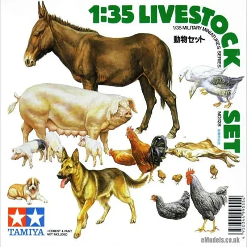 

Tamiya 35128 1/35 Livestock Animals Set Assembly Model Building Kits Hobby Plastic Toys For Adults Making DIY