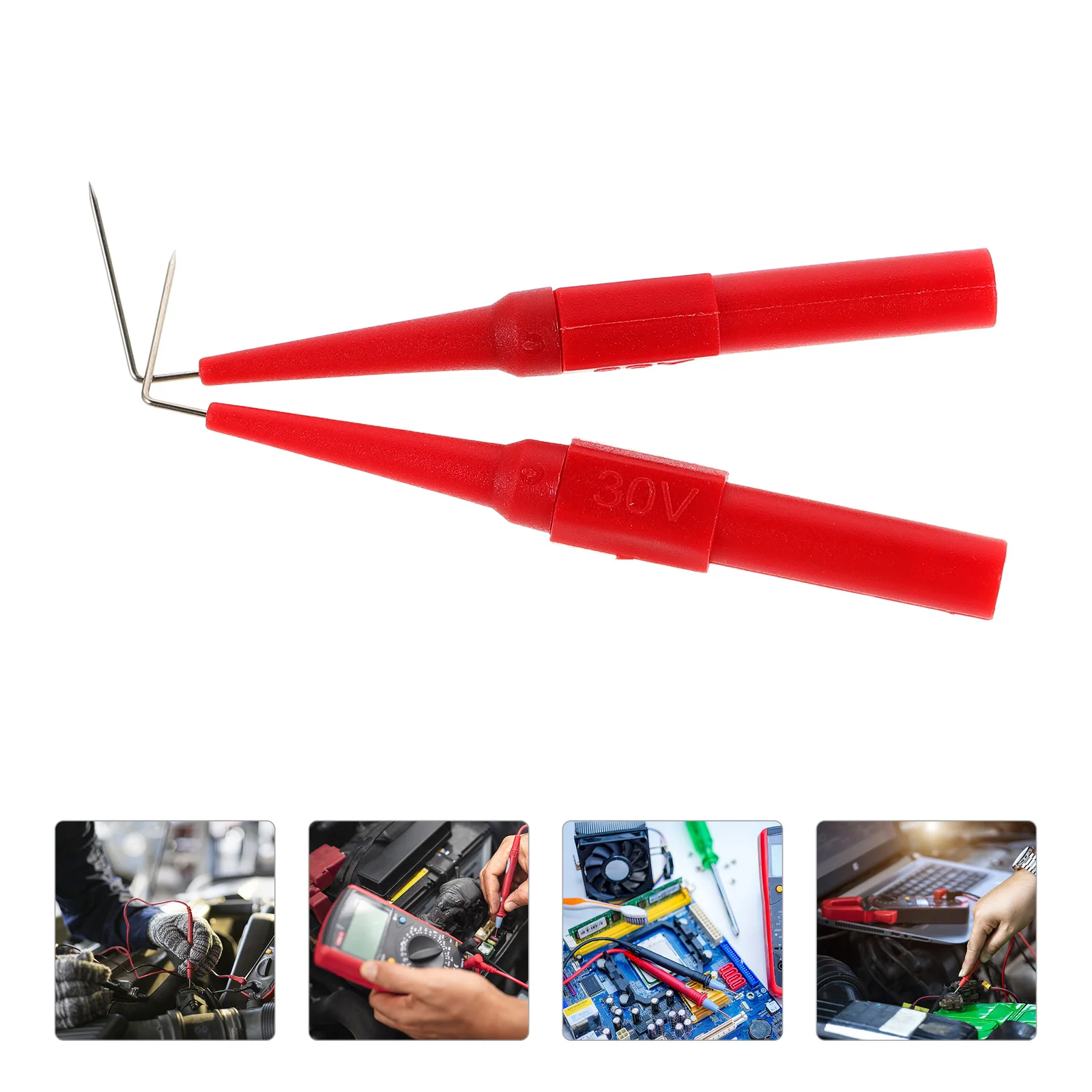 2PCS Back Probe Pins Bendable Test Probes with 4mm Banana Socket Plug Needle Probe Pins for Electrical Testing Automotive Repair